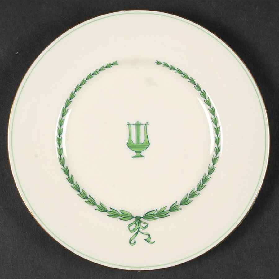 Lyre Green Bread & Butter Plate by Minton-1