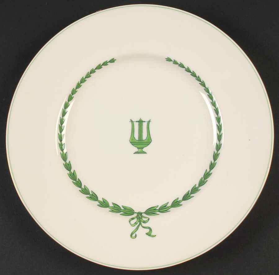 Lyre Green Luncheon Plate by Minton-1