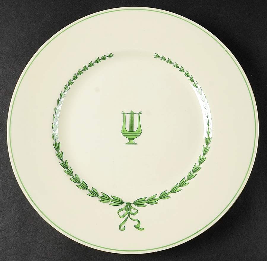 Lyre Green Dinner Plate by Minton-1