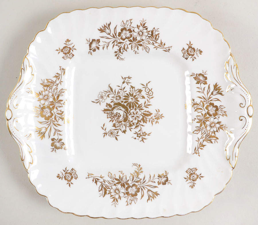 Marlow Gold Square Cake Plate by Minton-1