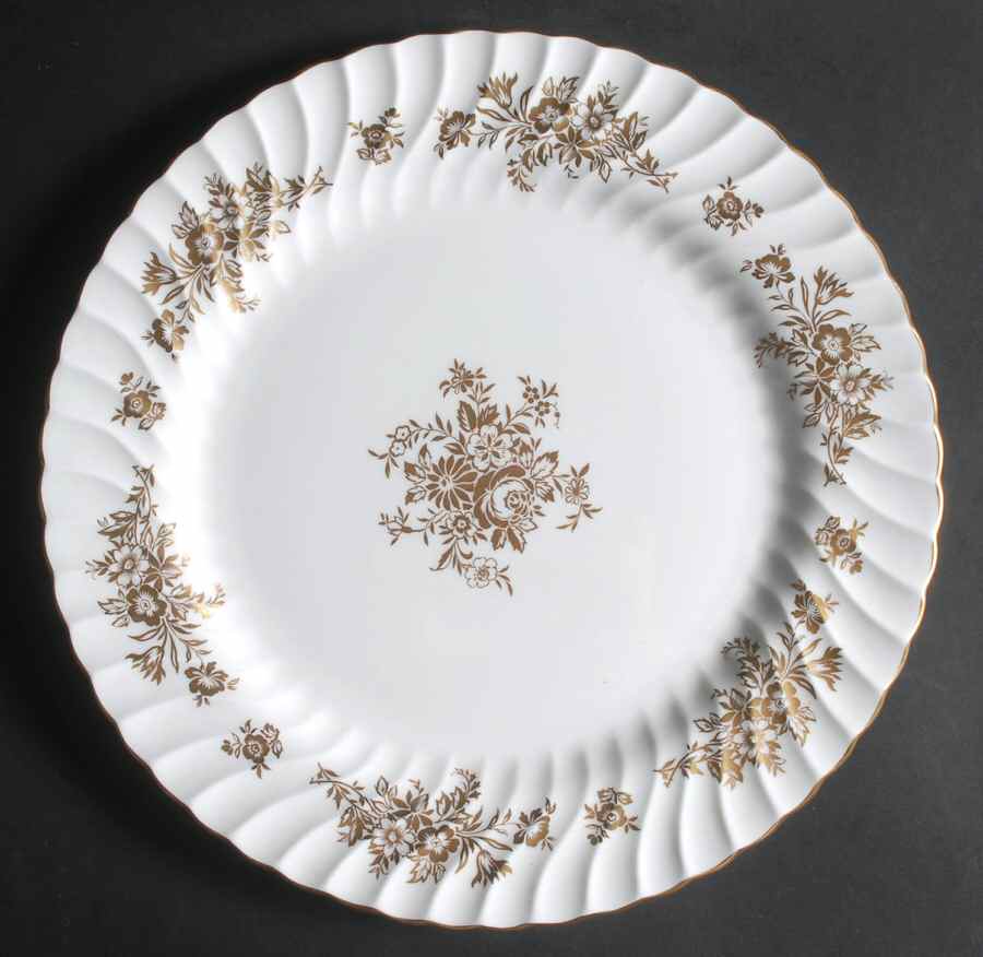 Marlow Gold 12" Chop Plate (Round Platter) by Minton-1