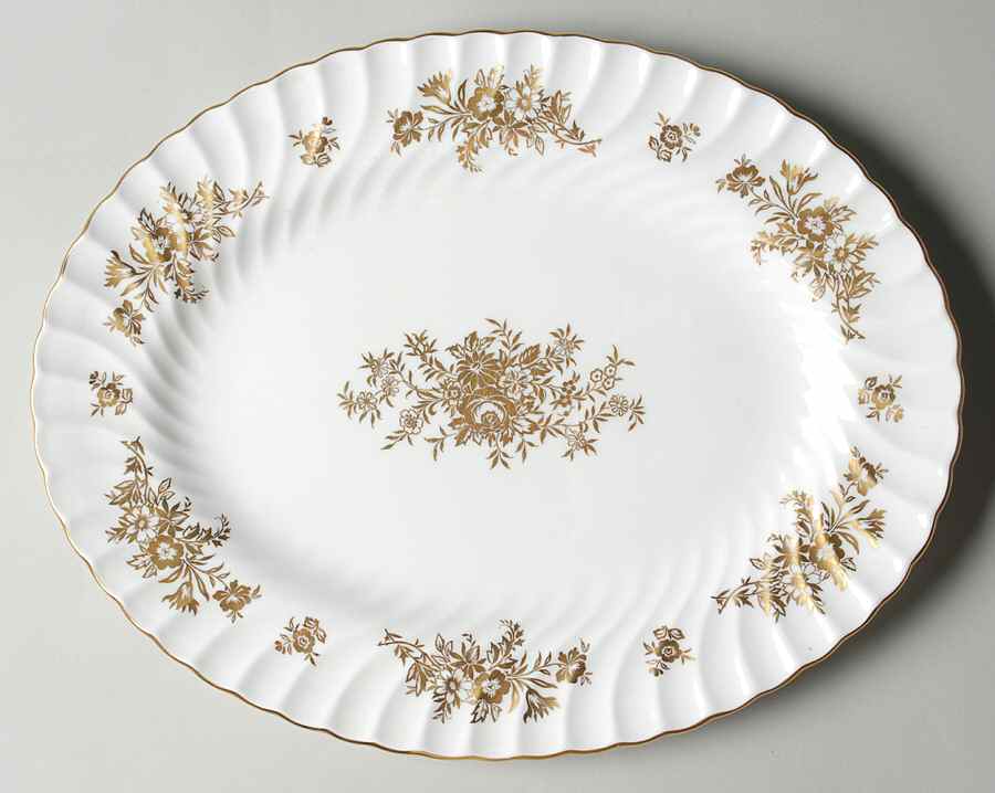 Marlow Gold 12" Oval Serving Platter by Minton-1