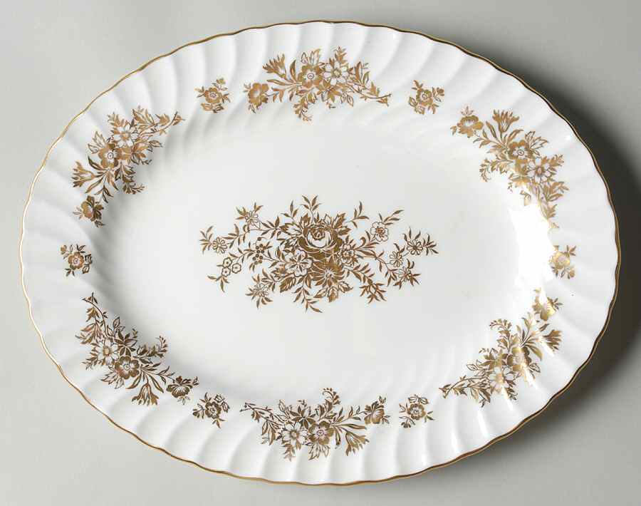 Marlow Gold 10" Oval Serving Platter by Minton-1