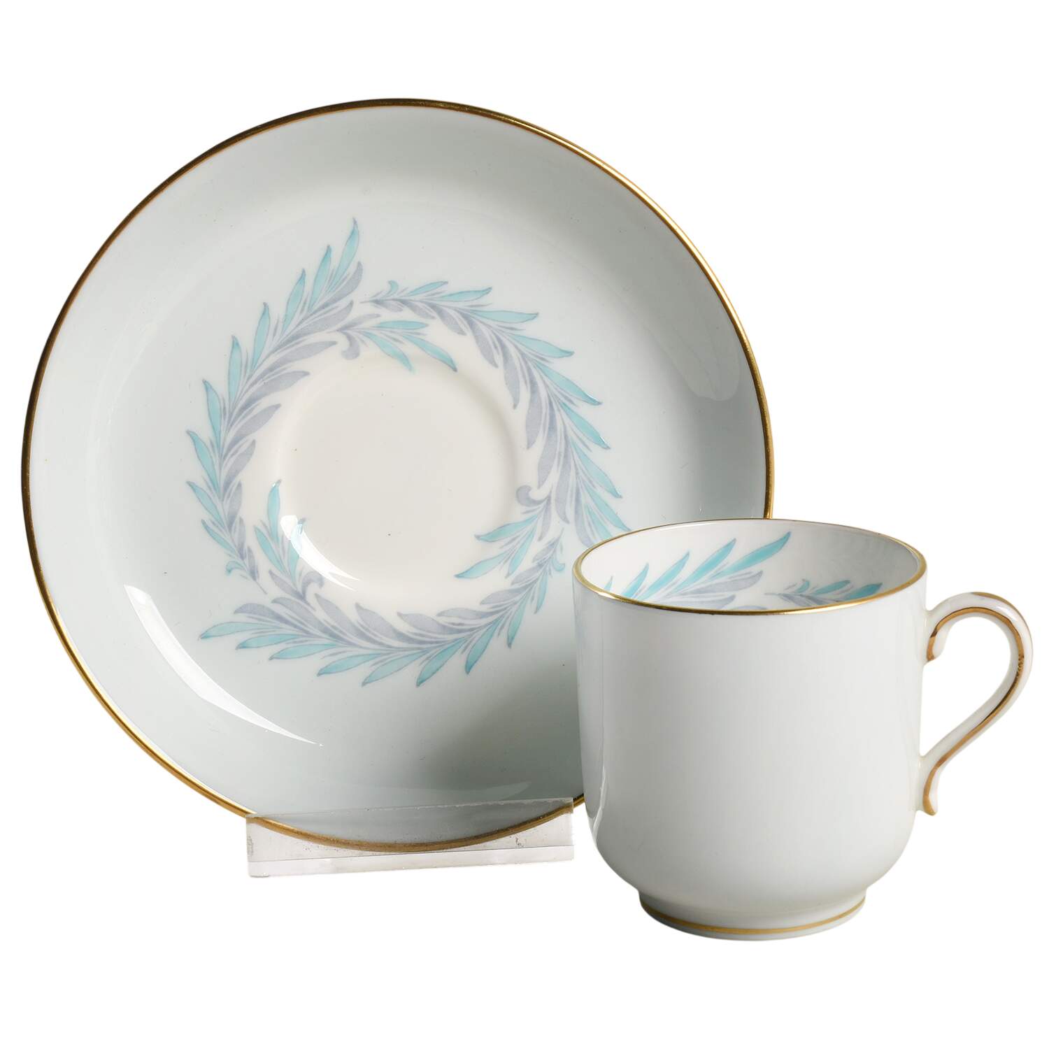 Malta Blue Flat Demitasse Cup & Saucer Set by Minton-1
