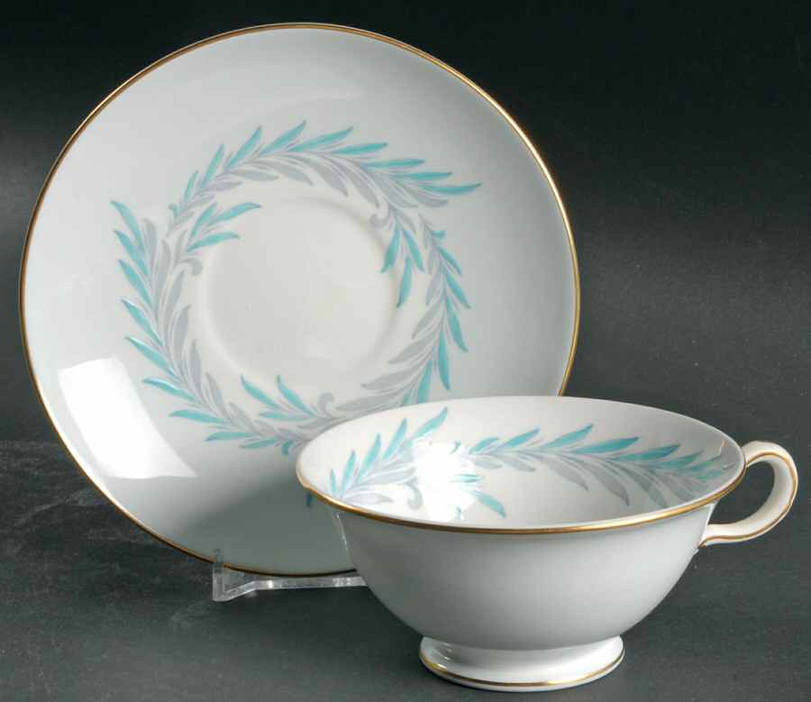 Malta Blue Footed Cup & Saucer Set by Minton-1