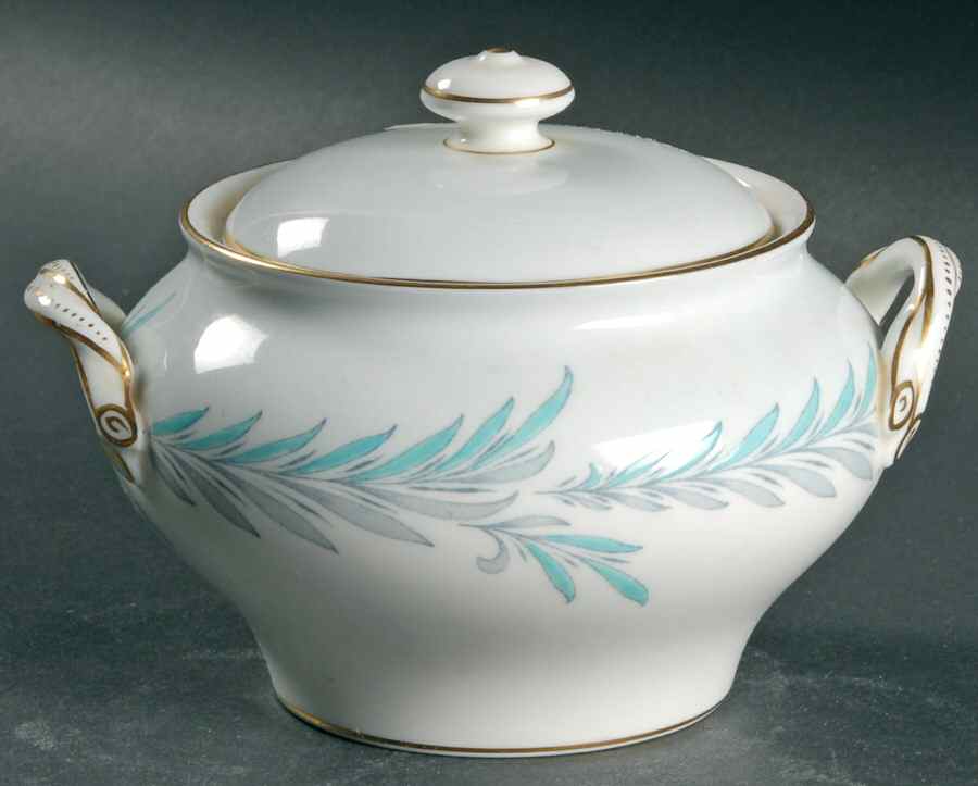 Malta Blue Sugar Bowl & Lid by Minton-1