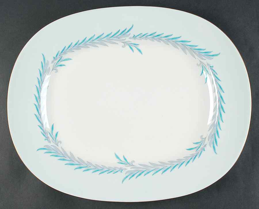 Malta Blue 16" Oval Serving Platter by Minton-1