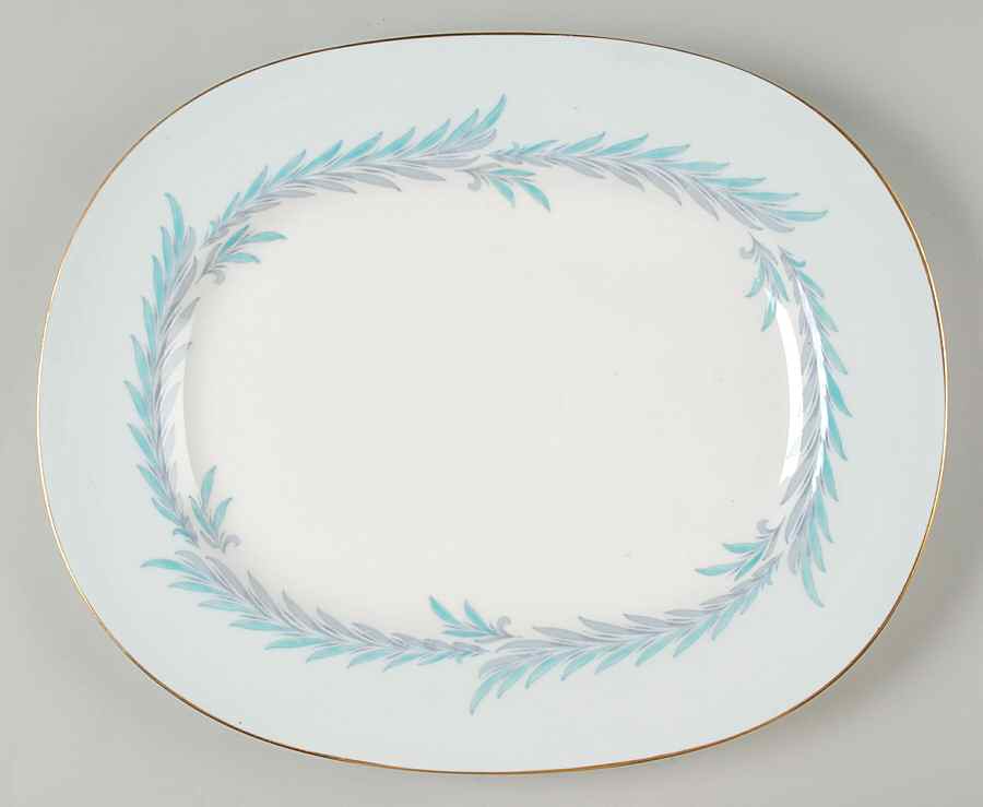 Malta Blue 13" Oval Serving Platter by Minton-1