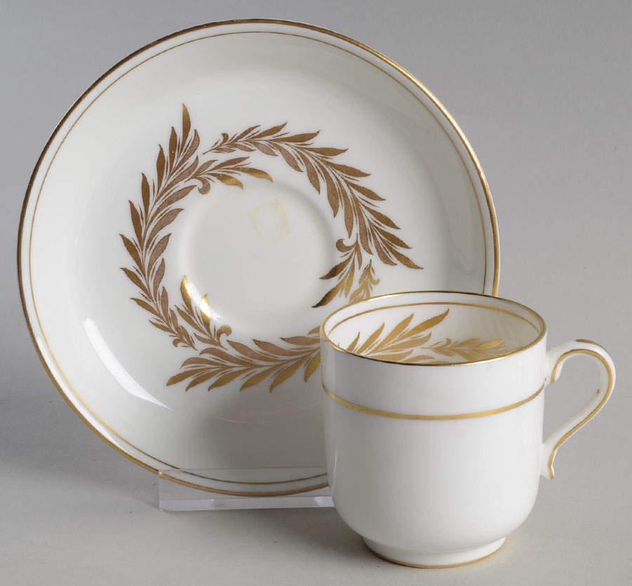 Malta Gold (H4901) Flat Demitasse Cup & Saucer Set by Minton-1