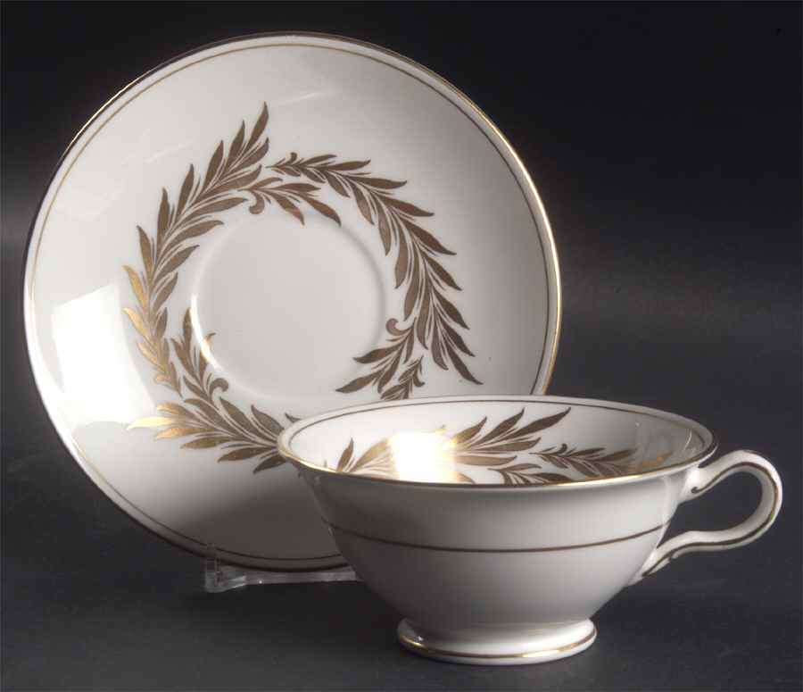 Malta Gold (H4901) Footed Cup & Saucer Set by Minton-1
