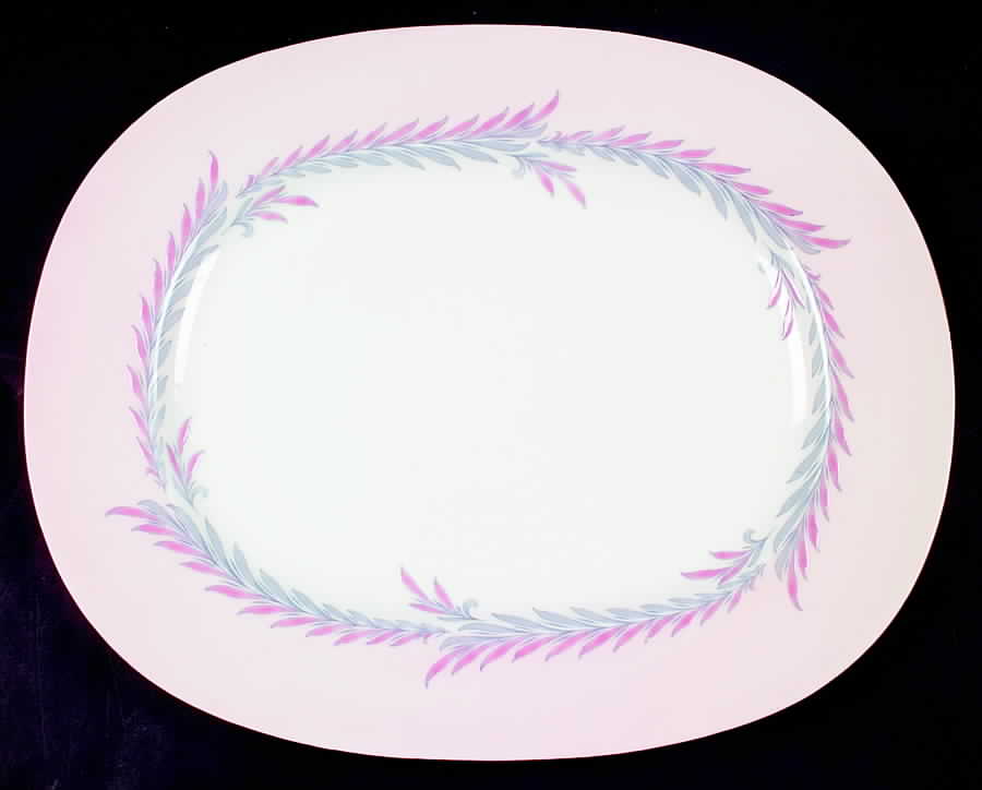 Malta Pink 16" Oval Serving Platter by Minton-1