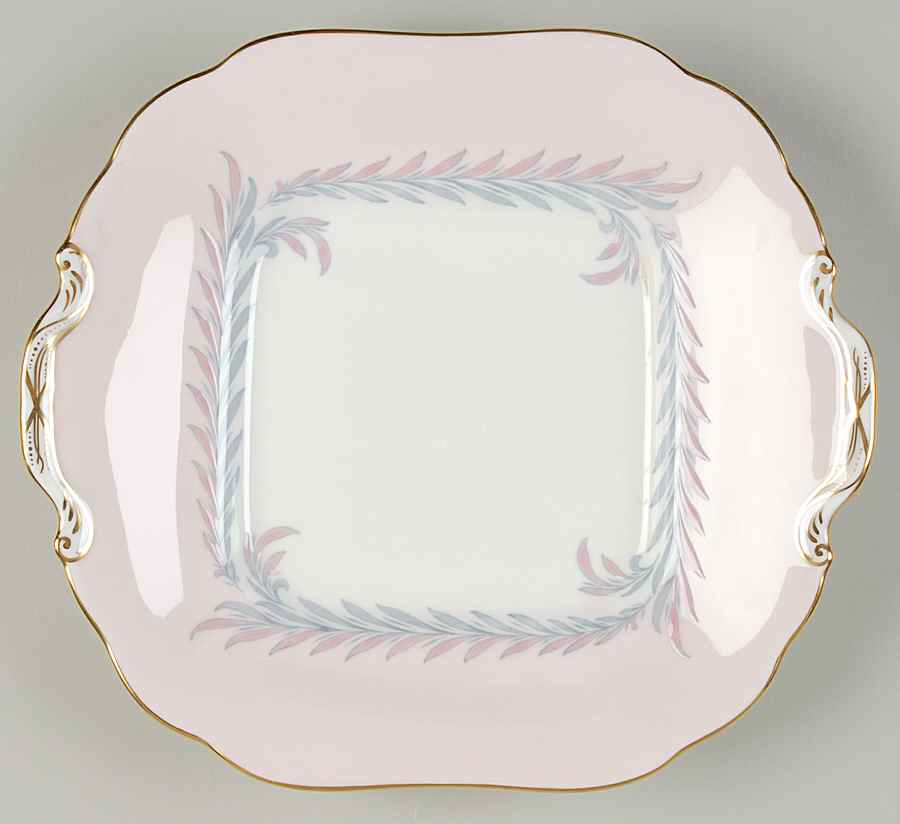 Malta Pink Square Handled Cake Plate by Minton-1