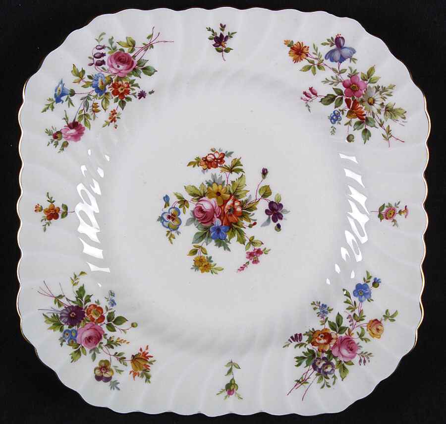 Marlow (Older, Globe Backstamp) Square Luncheon Plate by Minton-1