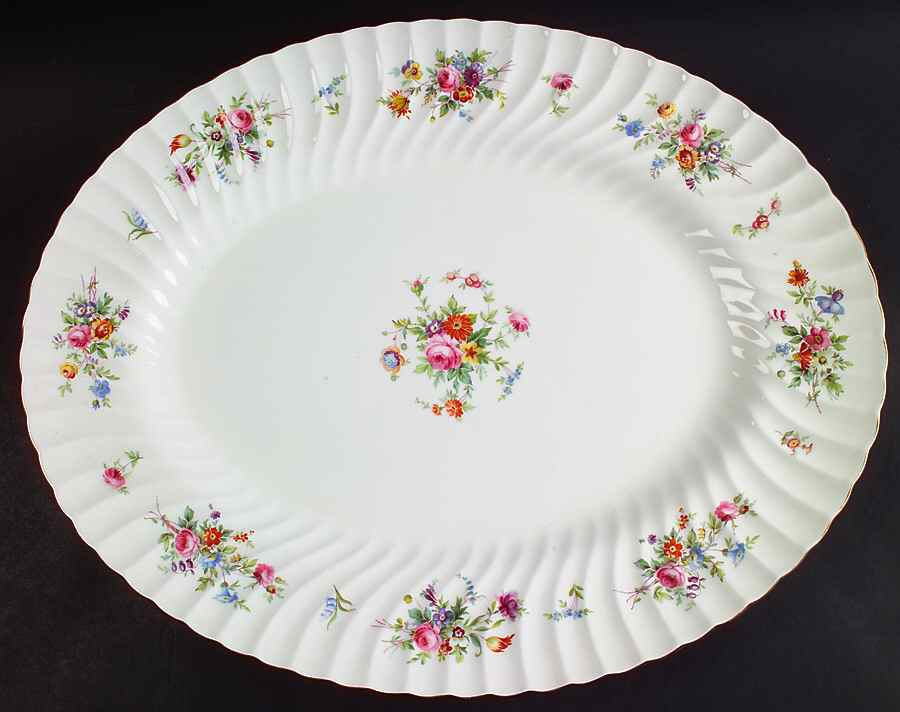 Marlow (Older, Globe Backstamp) 17" Oval Serving Platter by Minton-1
