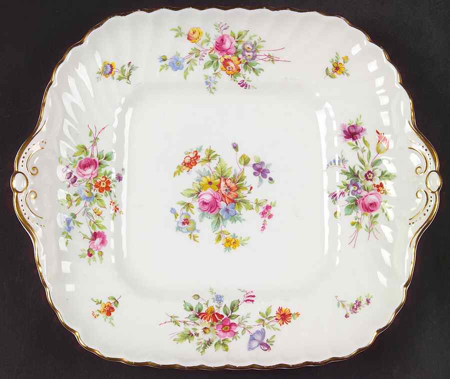 Marlow (Older, Globe Backstamp) Square Handled Cake Plate by Minton-1