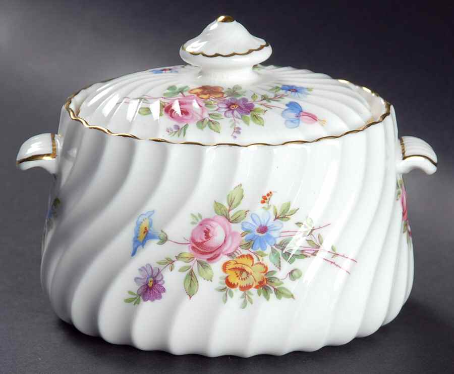 Marlow (Older, Globe Backstamp) Mini Sugar Bowl & Lid by Minton-1