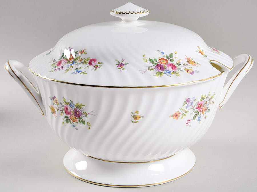 Marlow (Newer, Wreath Backstamp) Tureen &  Lid by Minton-1