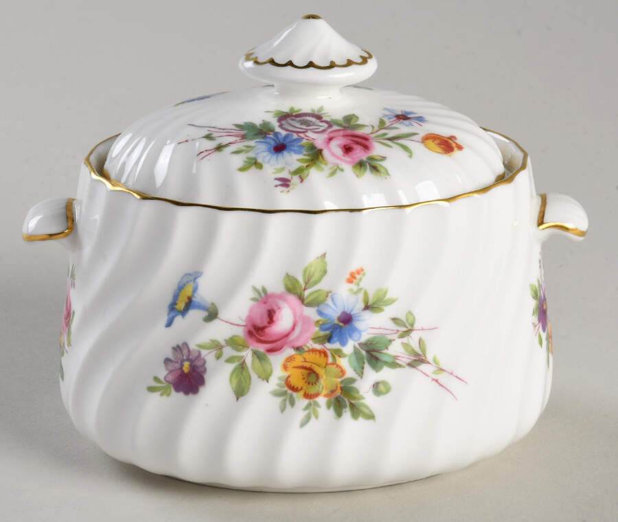 Marlow (Newer, Wreath Backstamp) Mini Sugar Bowl & Lid by Minton-1