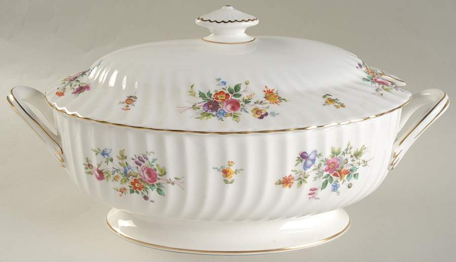Marlow (Newer, Wreath Backstamp) Oval Tureen & Lid by Minton-1
