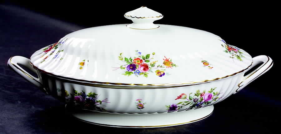 Marlow (Newer, Wreath Backstamp) Oval Covered Vegetable by Minton-1