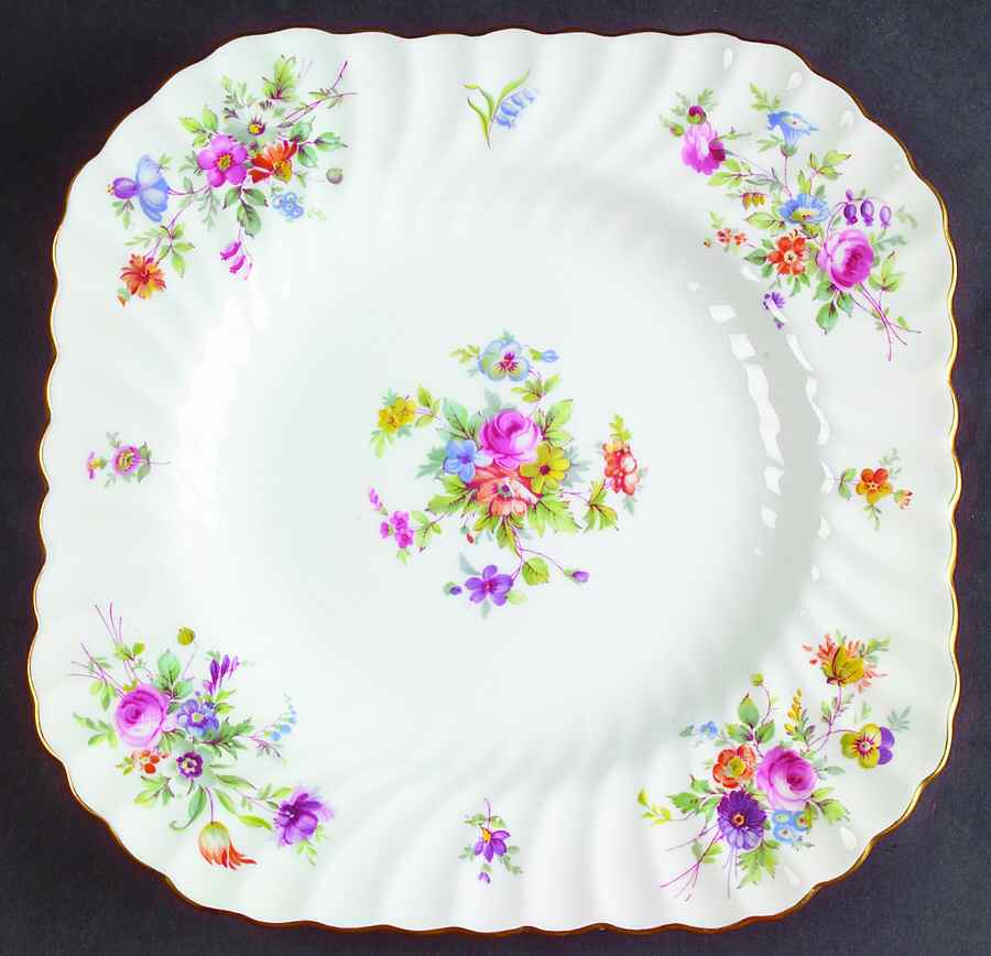 Marlow (Newer, Wreath Backstamp) Square Luncheon Plate by Minton-1