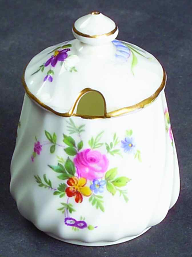 Marlow (Newer, Wreath Backstamp) Mustard Jar & Lid by Minton-1