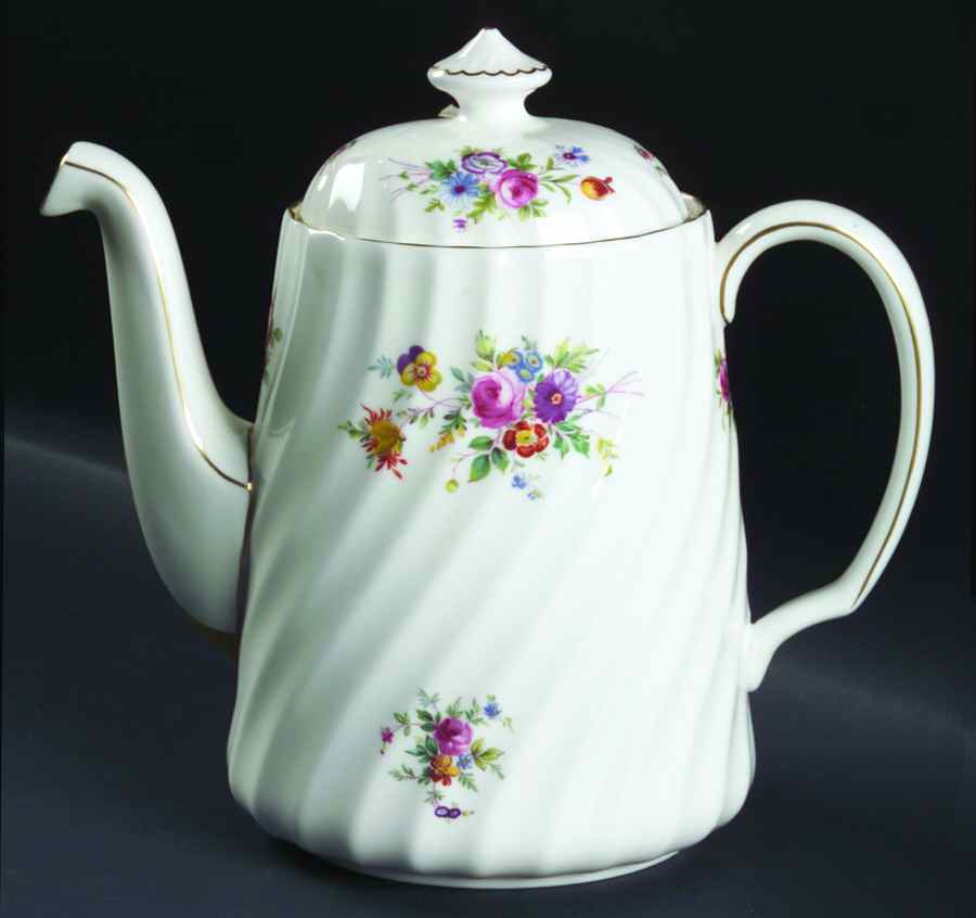 Marlow (Newer, Wreath Backstamp) Coffee Pot & Lid by Minton-1