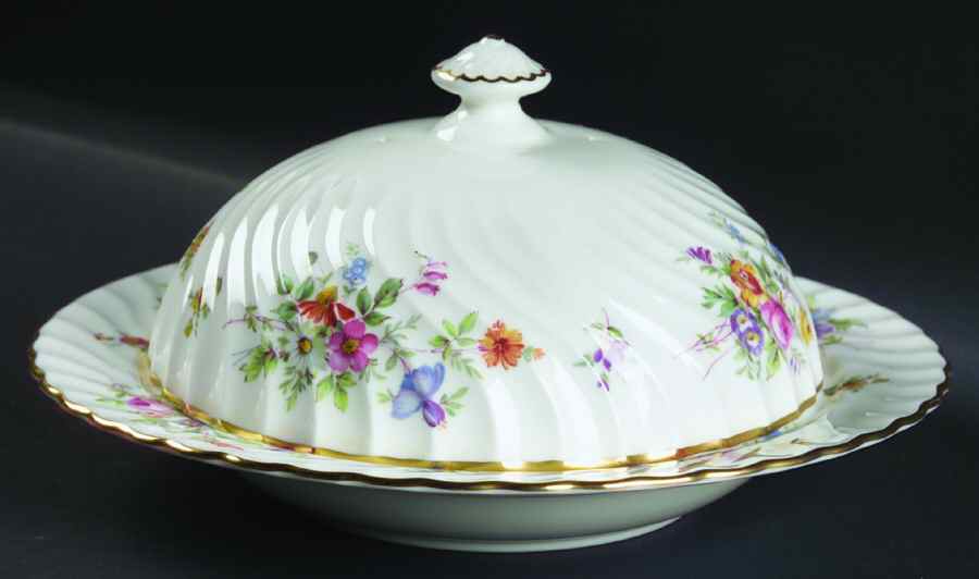 Marlow (Newer, Wreath Backstamp) Muffin Dish & Lid by Minton-1