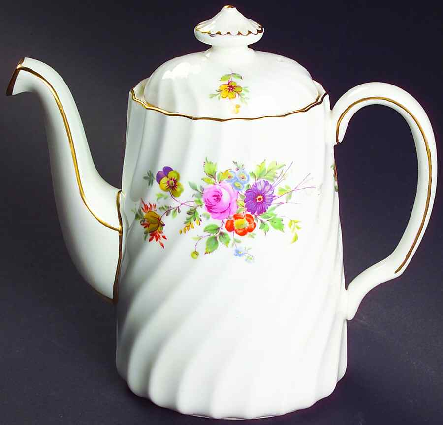 Marlow (Newer, Wreath Backstamp) Mini Coffee Pot & Lid by Minton-1