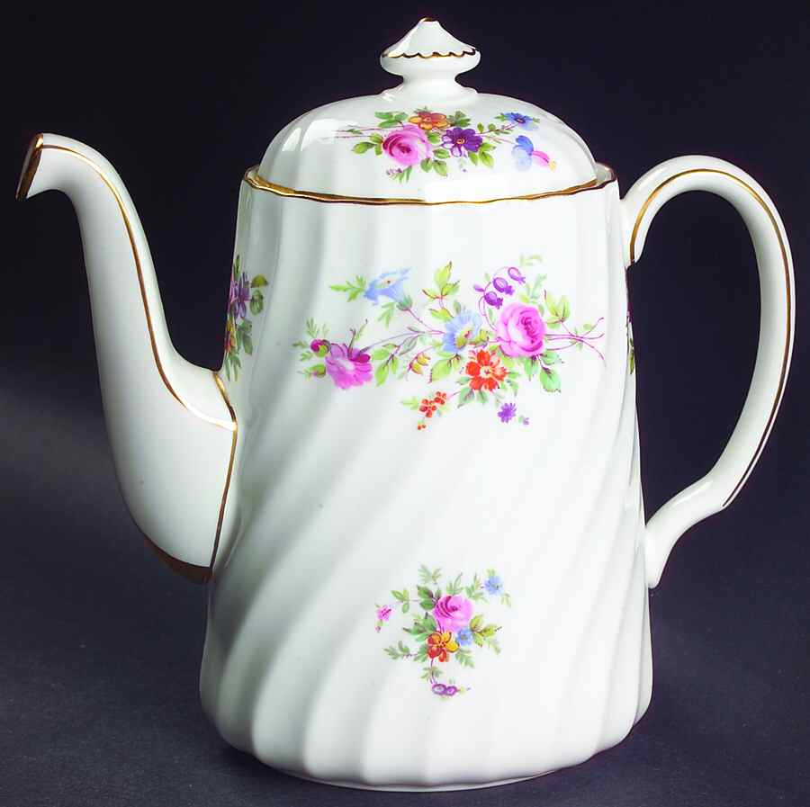 Marlow (Newer, Wreath Backstamp) Small Coffee Pot & Lid by Minton-1