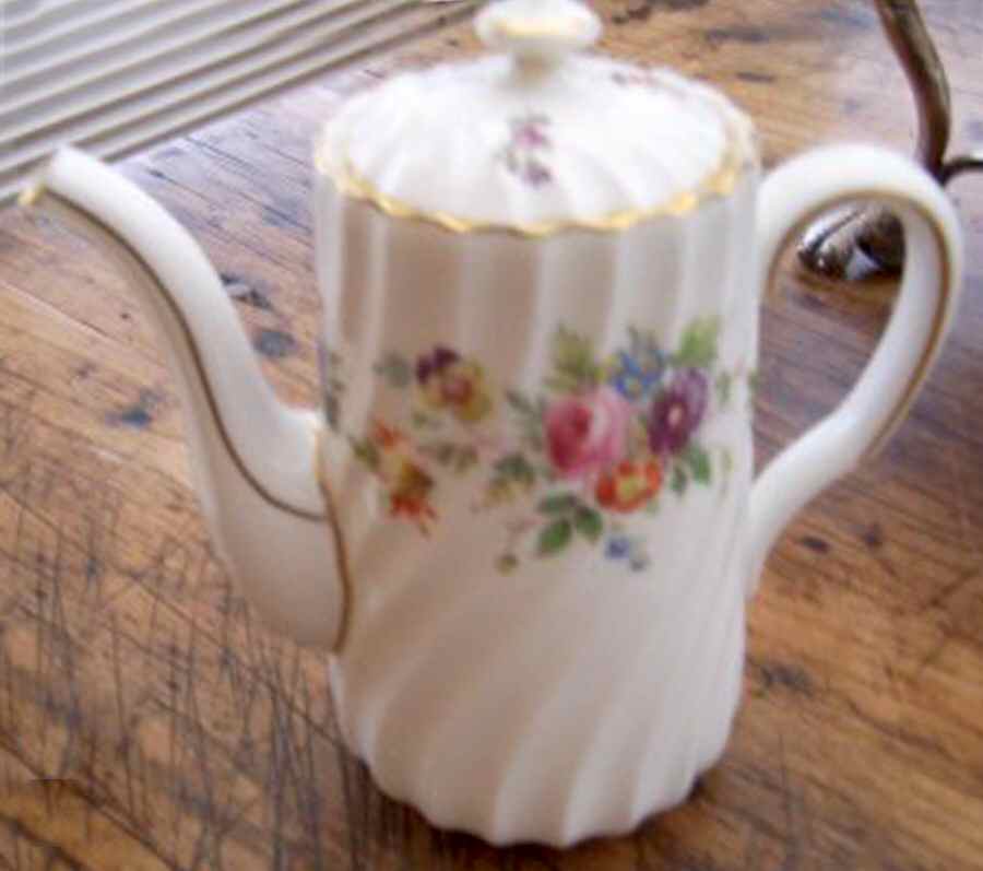 Marlow (Newer, Wreath Backstamp) Individual Coffee Pot No Lid by Minton-1