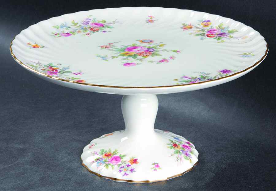 Marlow (Newer, Wreath Backstamp) 9" Diameter Pedestal Cake Stand by Minton-1