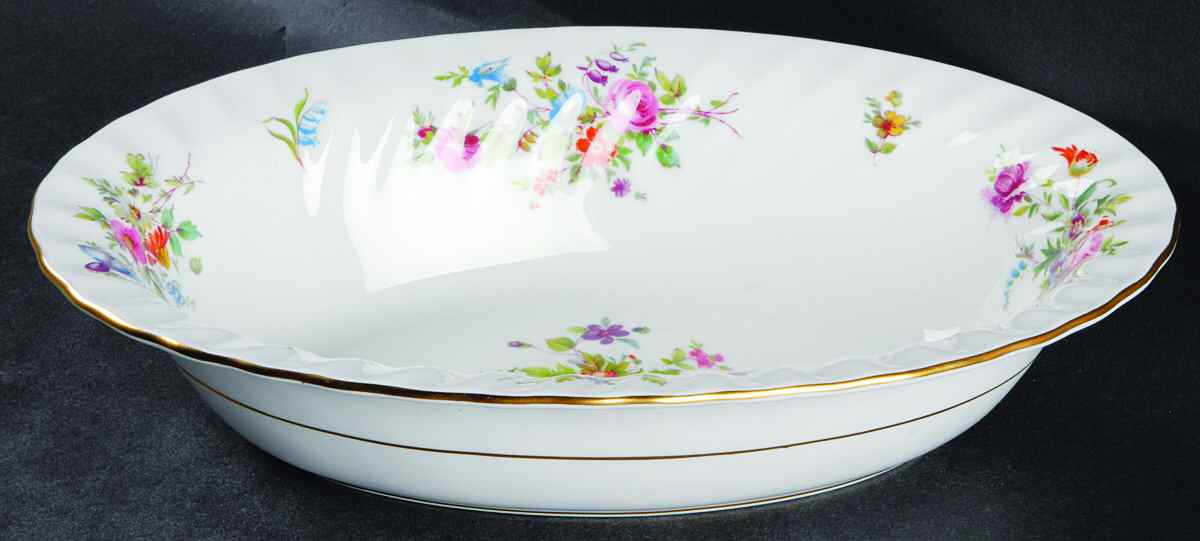 Marlow (Newer, Wreath Backstamp) 10" Oval Vegetable Bowl by Minton-1