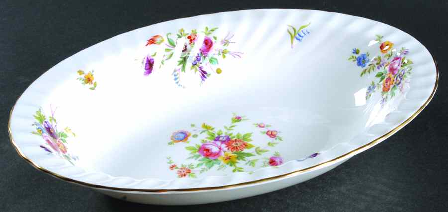 Marlow (Newer, Wreath Backstamp) 10" Oval Vegetable Bowl by Minton-1