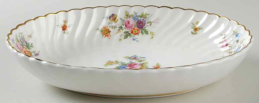 Marlow (Newer, Wreath Backstamp) 10" Oval Vegetable Bowl by Minton-1