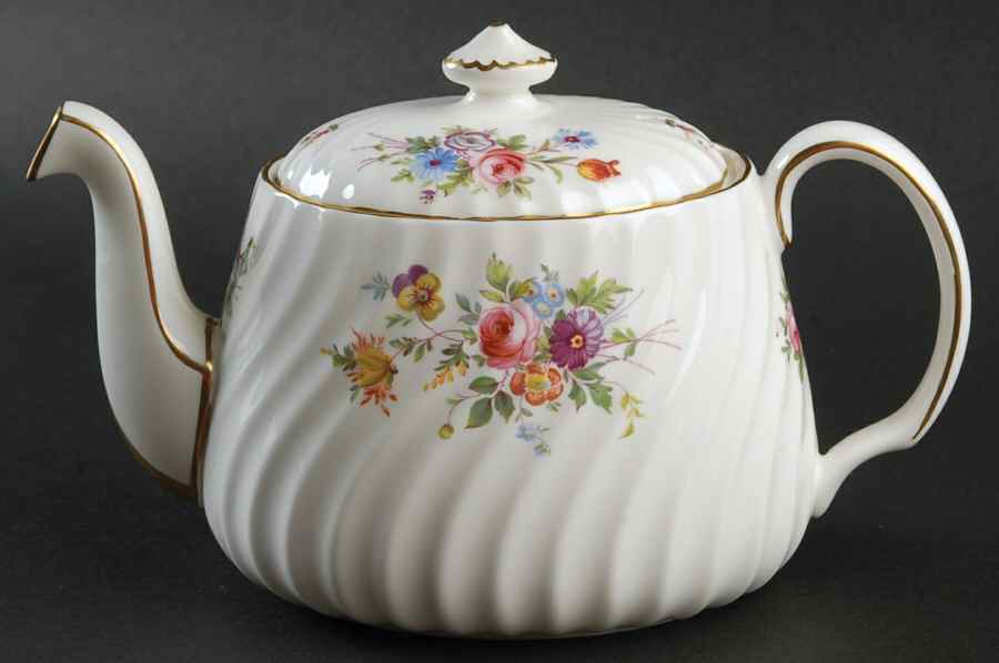 Marlow (Newer, Wreath Backstamp) Small Teapot & Lid by Minton-1