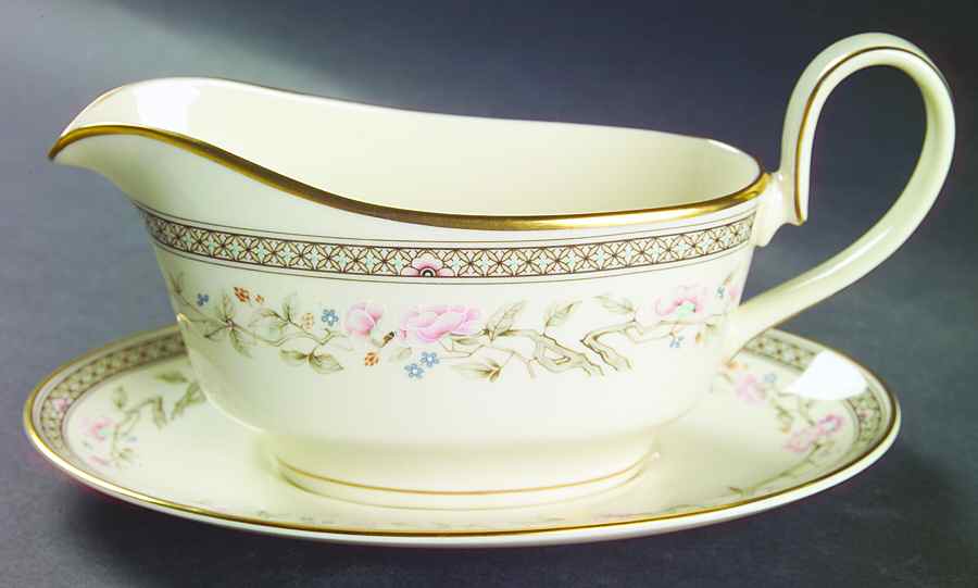 Marquesa Gravy Boat & Underplate by Minton-1