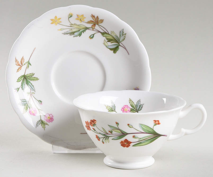 Meadow Scalloped Footed Cup & Saucer Set by Minton-1