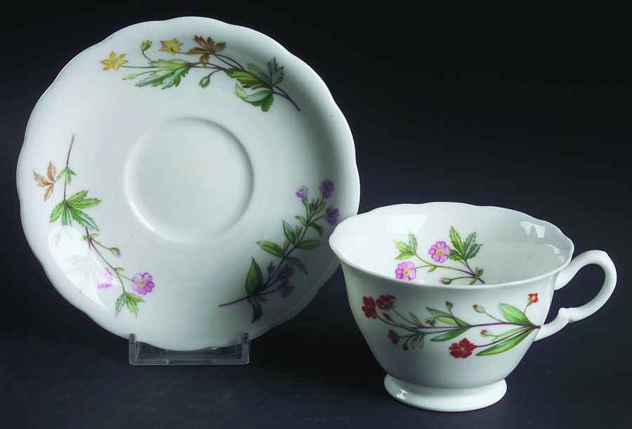 Meadow Scalloped Footed Cup & Saucer Set by Minton-1