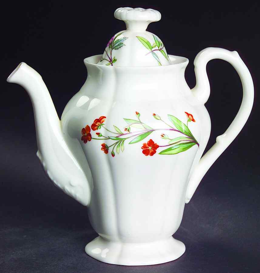 Meadow Scalloped Individual Coffee Pot & Lid by Minton-1