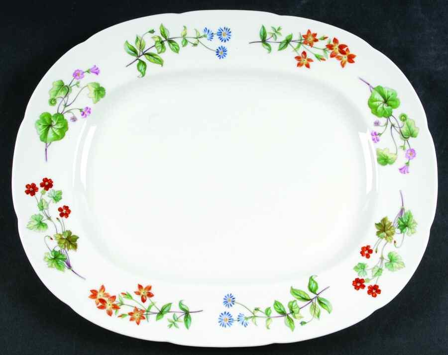 Meadow Scalloped 14" Oval Serving Platter by Minton-1