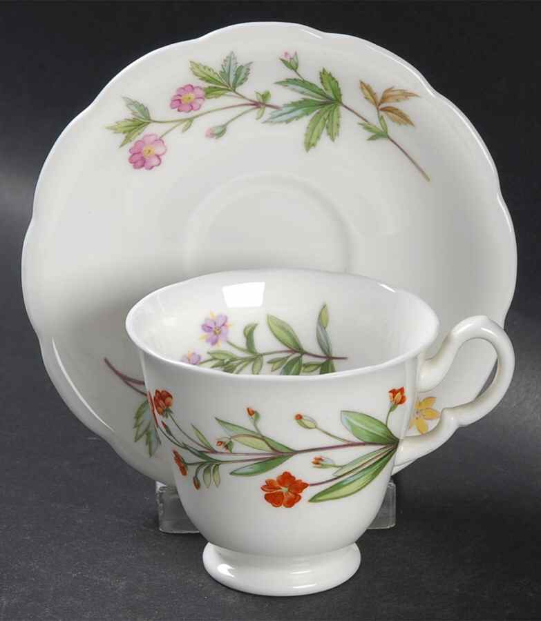 Meadow Scalloped Footed Demitasse Cup & Saucer Set by Minton-1