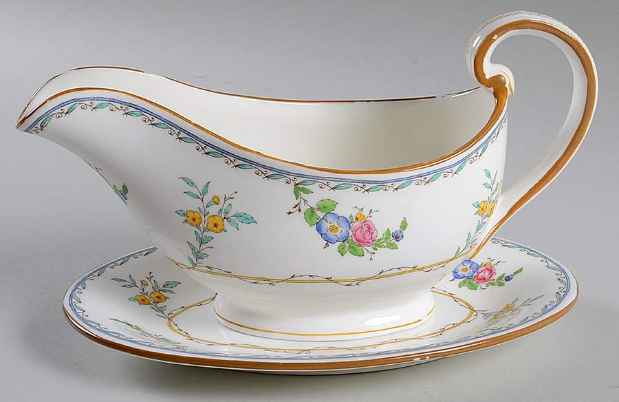 Melrose Gravy Boat & Underplate by Minton-1