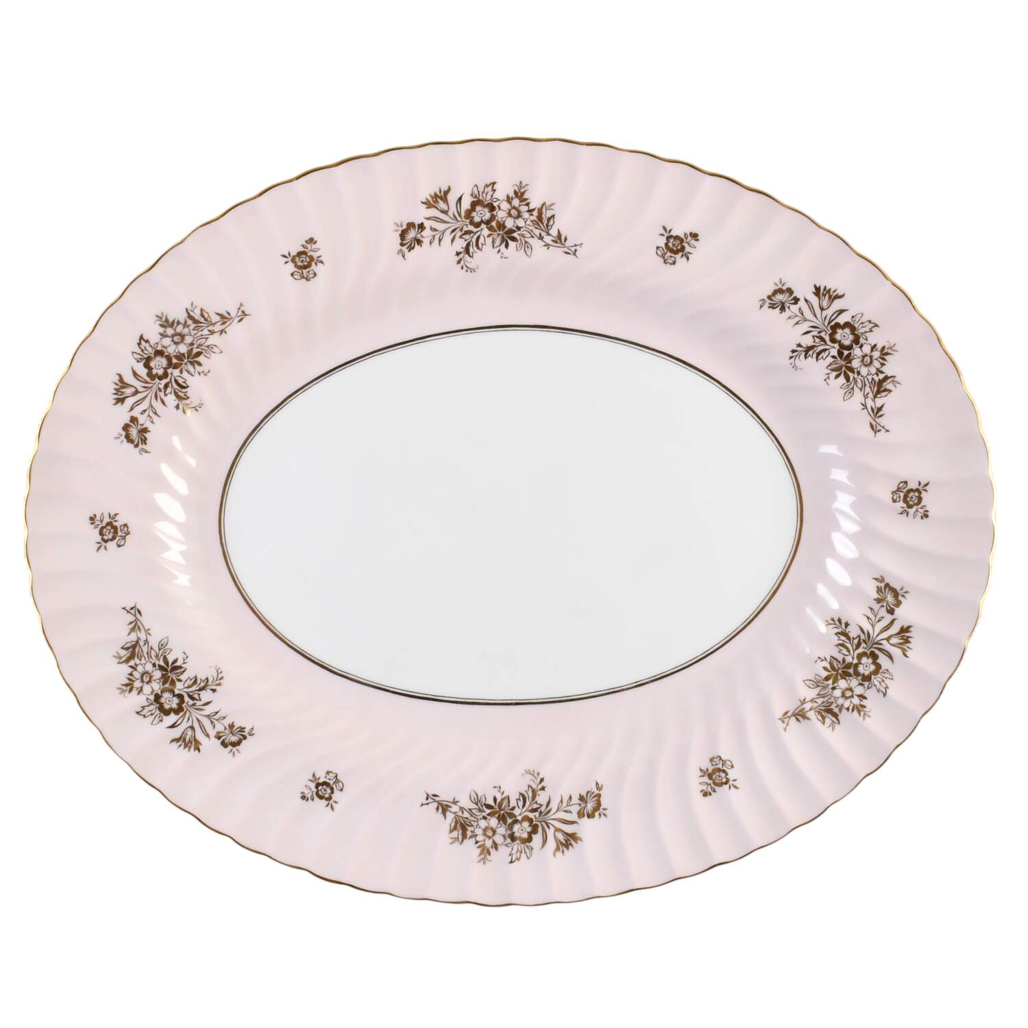 Minuet Pink 17" Oval Serving Platter by Minton-1