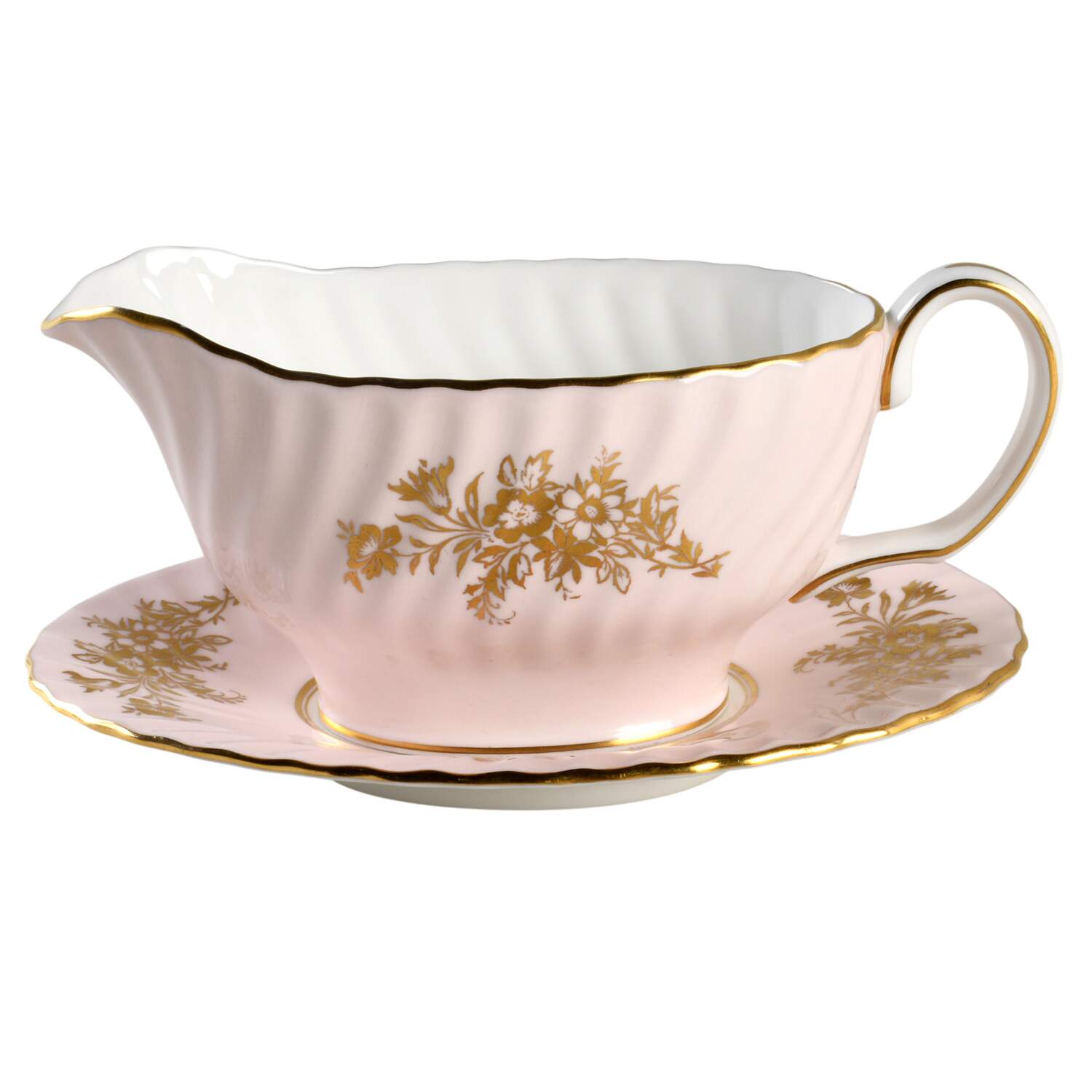 Minuet Pink Gravy Boat & Underplate by Minton-1