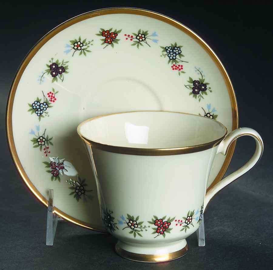 Mirabeau Footed Cup & Saucer Set by Minton-1