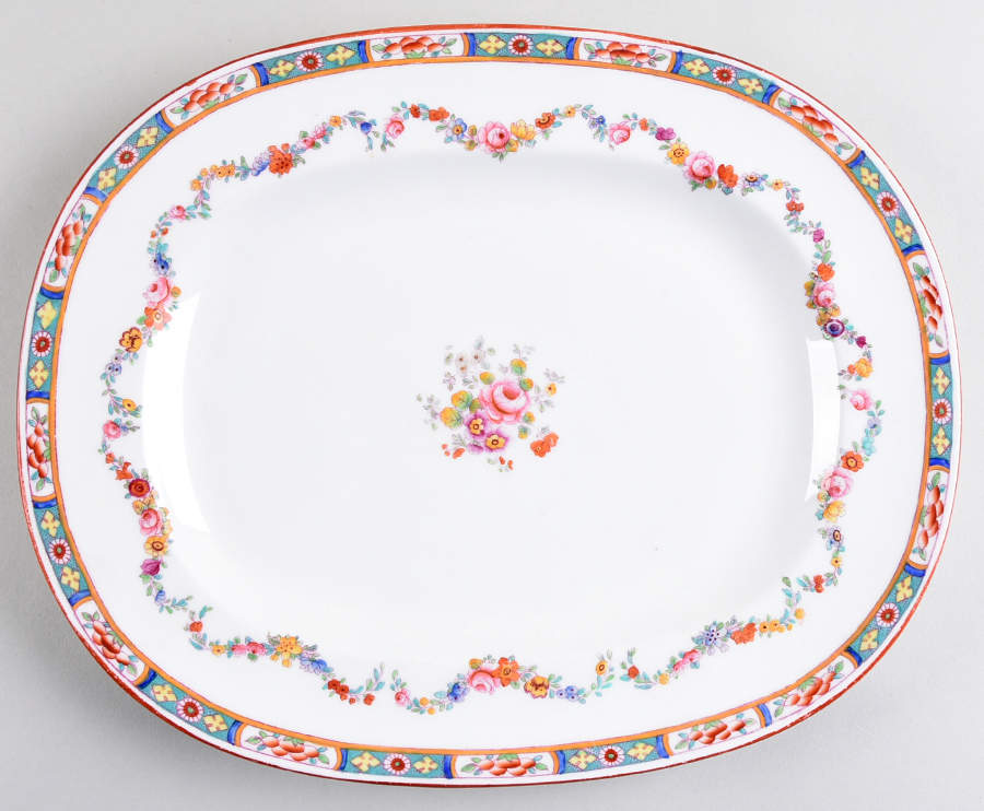Minton Rose (Older, Smooth) 12" Rectangular Serving Platter by Minton-1