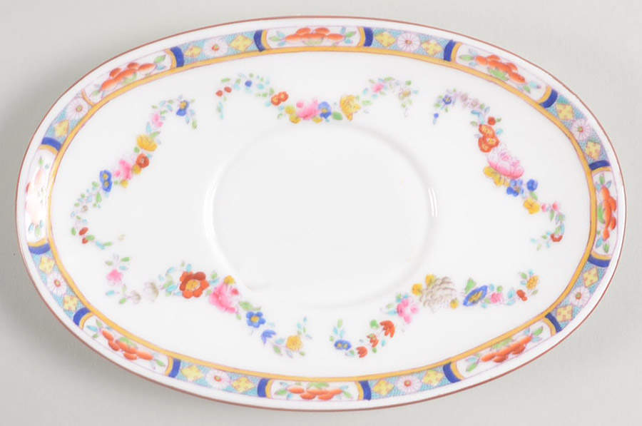 Minton Rose (Older, Smooth) Individual Gravy Boat Underplate by Minton-1