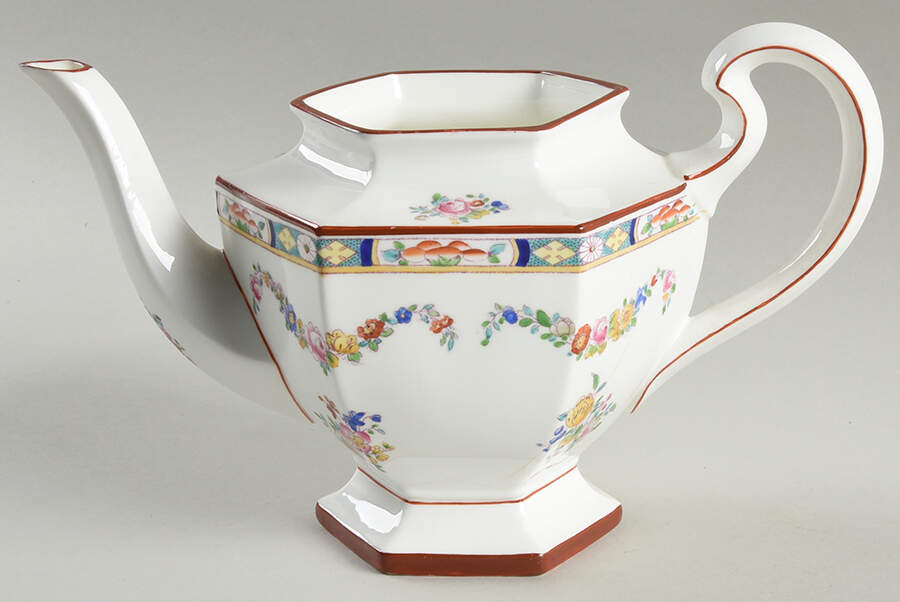 Minton Rose (Older, Smooth) Teapot No Lid by Minton-1