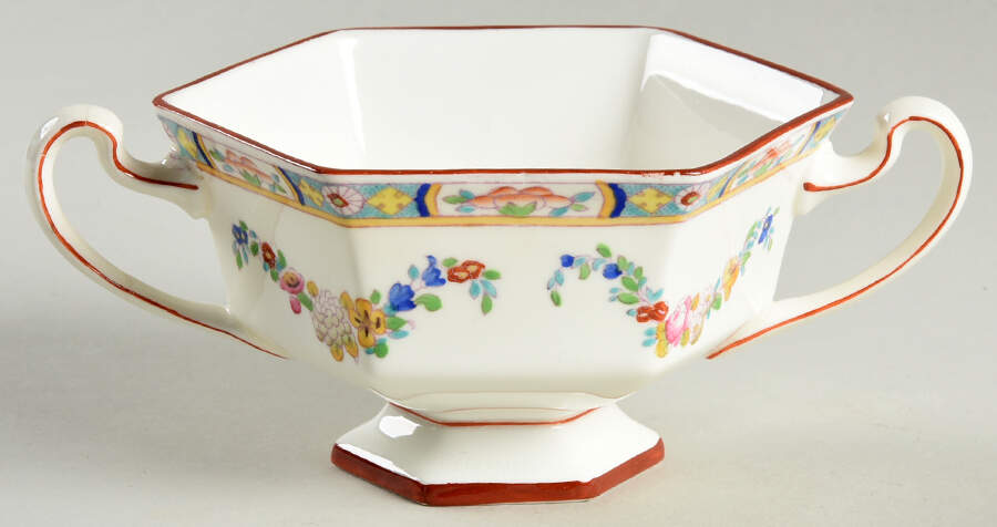 Minton Rose (Older, Smooth) Sugar Bowl No Lid by Minton-1